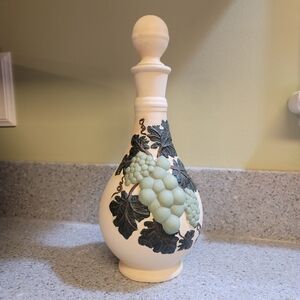 Vintage Ceramic Grape Motif Decanter